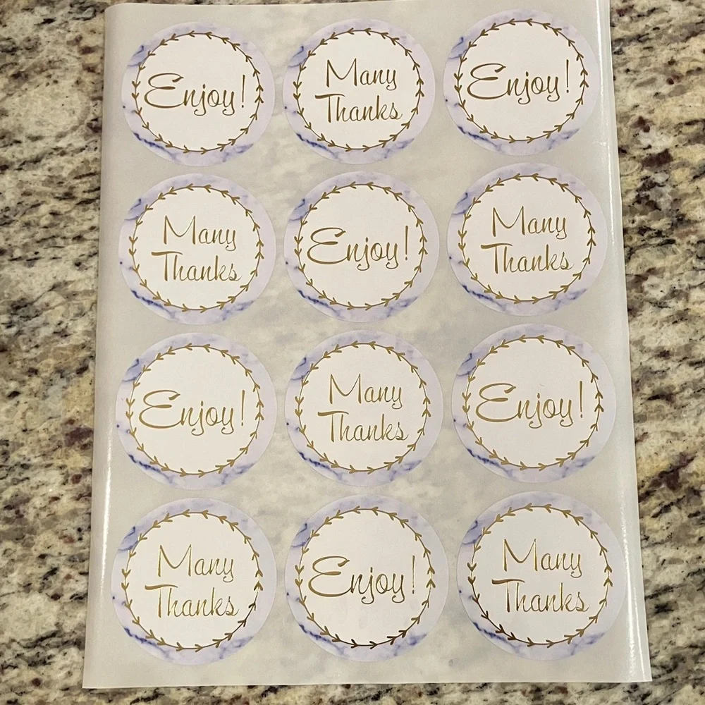 Set of 48 Large 2.5” Thank You Stickers Enjoy & Many Thanks New Seller Supplies - Picture 2 of 3